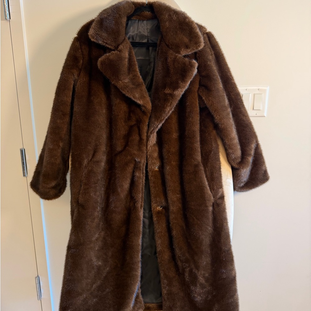 Elegant Brown Teddy Jacket